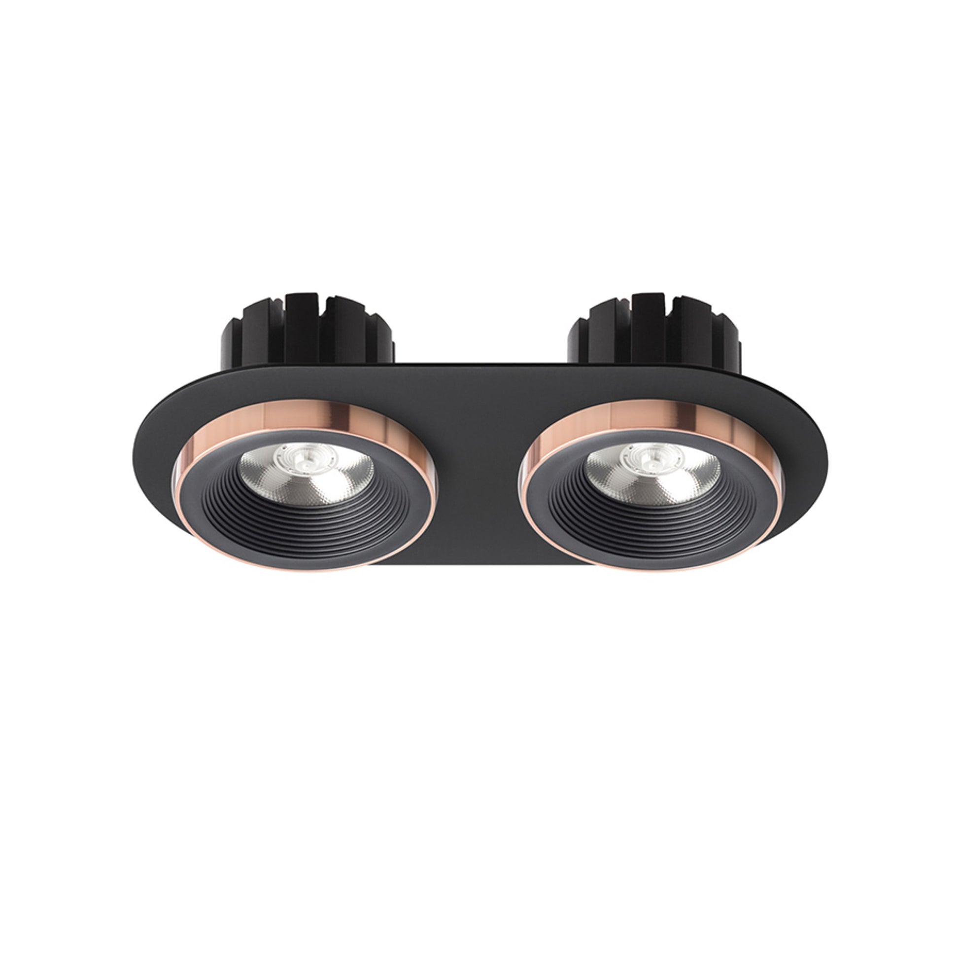 RENDL recessed light SHARM R II recessed black/black copper 230V LED 2x10W 24° 3000K R13244 2