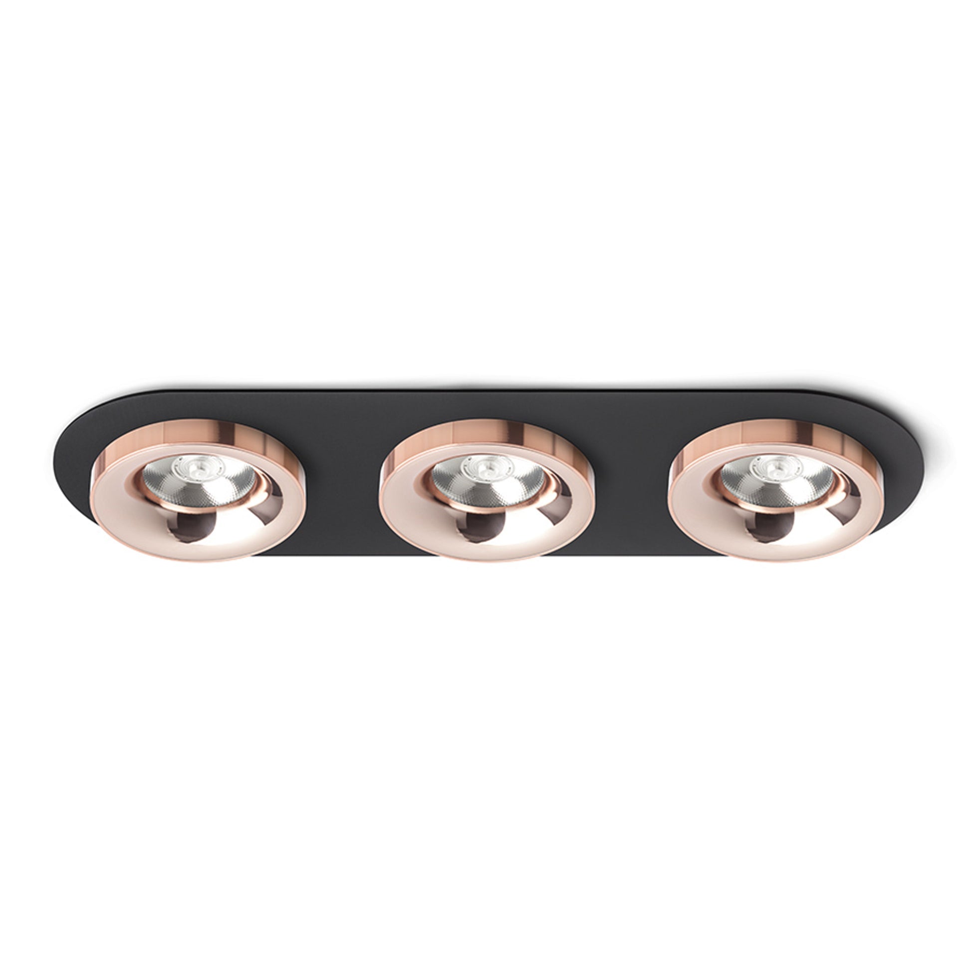RENDL recessed light SHARM R III recessed black copper/copper 230V LED 3x10W 24° 3000K R13248 1