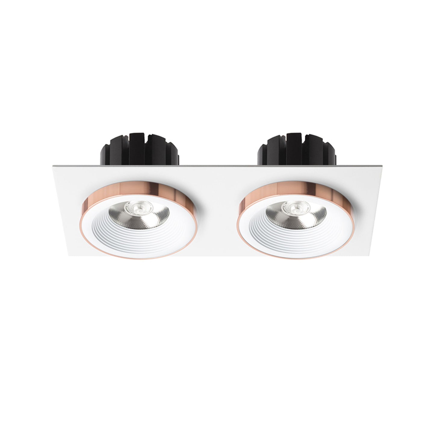 RENDL recessed light SHARM SQ II recessed white copper 230V LED 2x10W 24° 3000K R13255 2