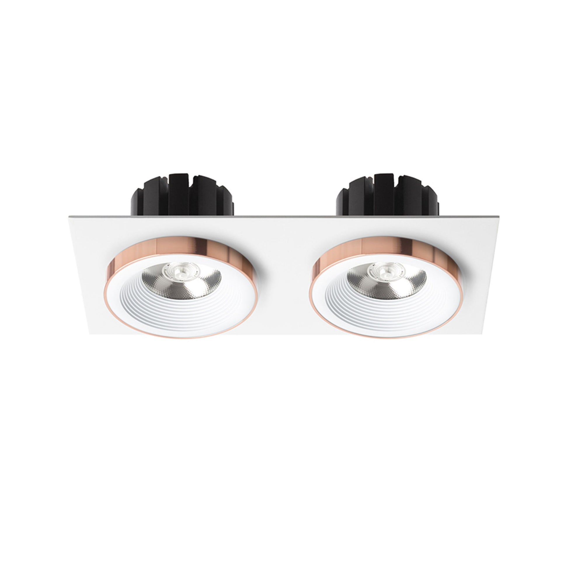 RENDL recessed light SHARM SQ II recessed white copper 230V LED 2x10W 24° 3000K R13255 2