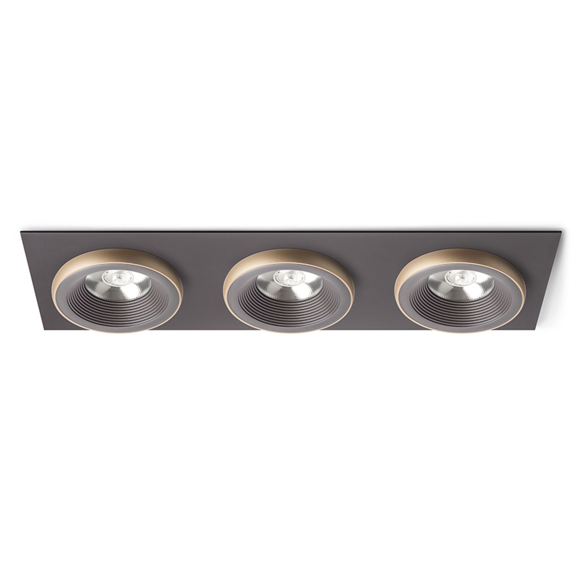 RENDL recessed light SHARM SQ III recessed brown/pearl gold 230V LED 3x10W 24° 3000K R13262 1