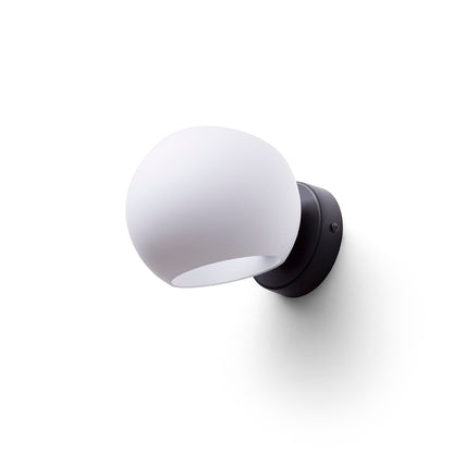 RENDL wall lamp SOLARIS surface mounted frosted glass/black 230V LED E14 7W R13995 1