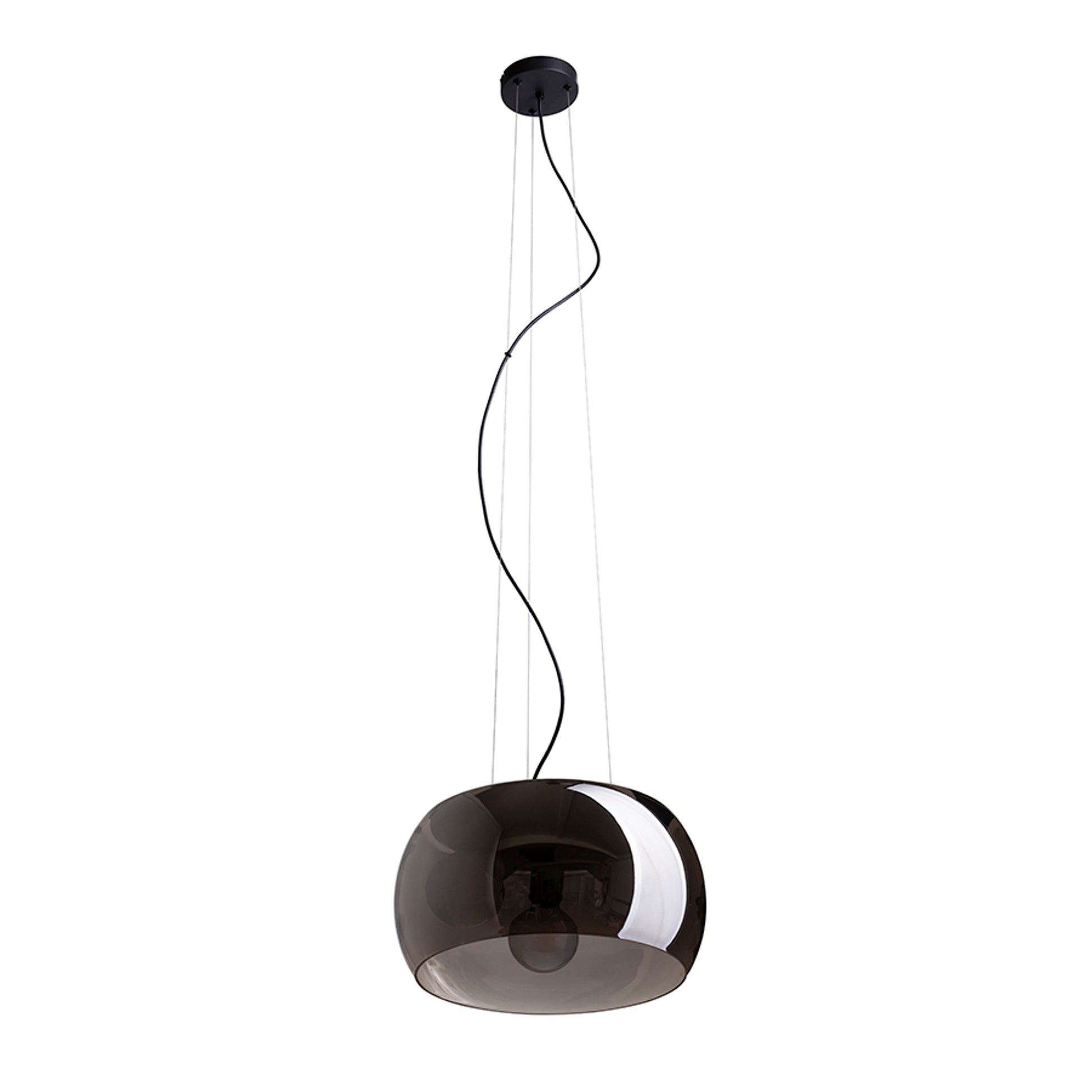 RENDL pendant lamp AMANDA pendant matte black smoke-colored glass 230V LED E27 3x15W R14136 3