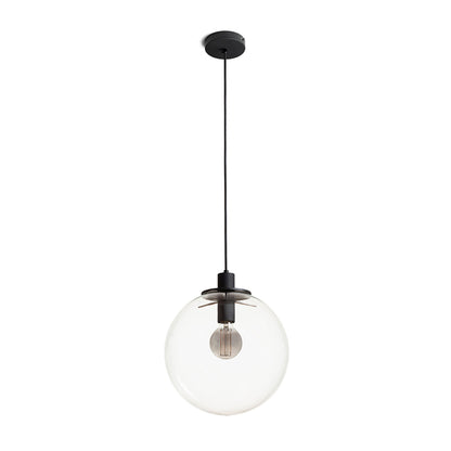 RENDL pendant lamp BOULDER 30 pendant clear glass/black 230V LED E27 15W R14393 4