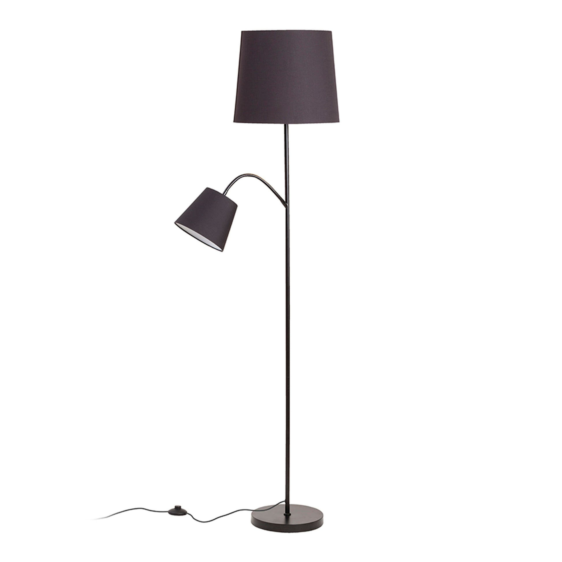 RENDL shades, shade bases, pendent sets PAMPA floor base black 230V LED E27 11+7W R14498 3