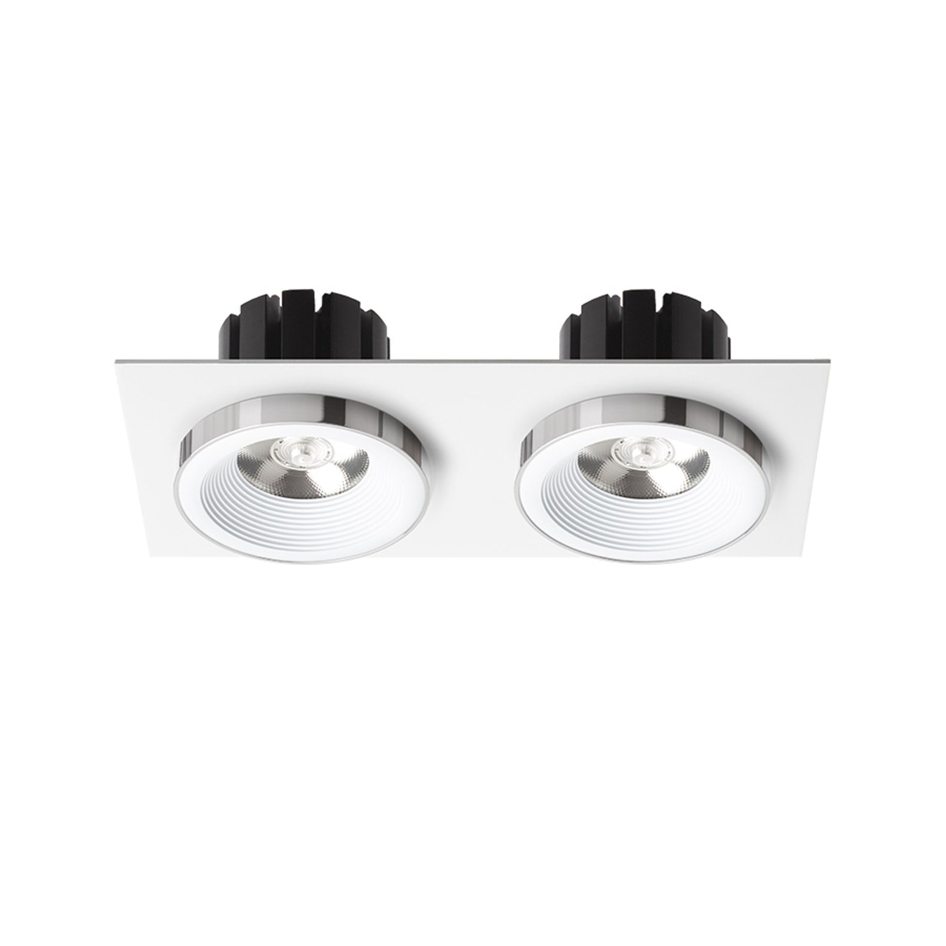 RENDL recessed light SHARM SQ II recessed white chrome 230V LED 2x10W 24° 3000K R14582 2