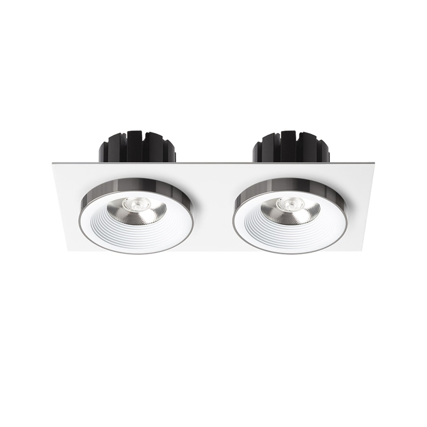 RENDL recessed light SHARM SQ II recessed white black chrome 230V LED 2x10W 24° 3000K R14583 2