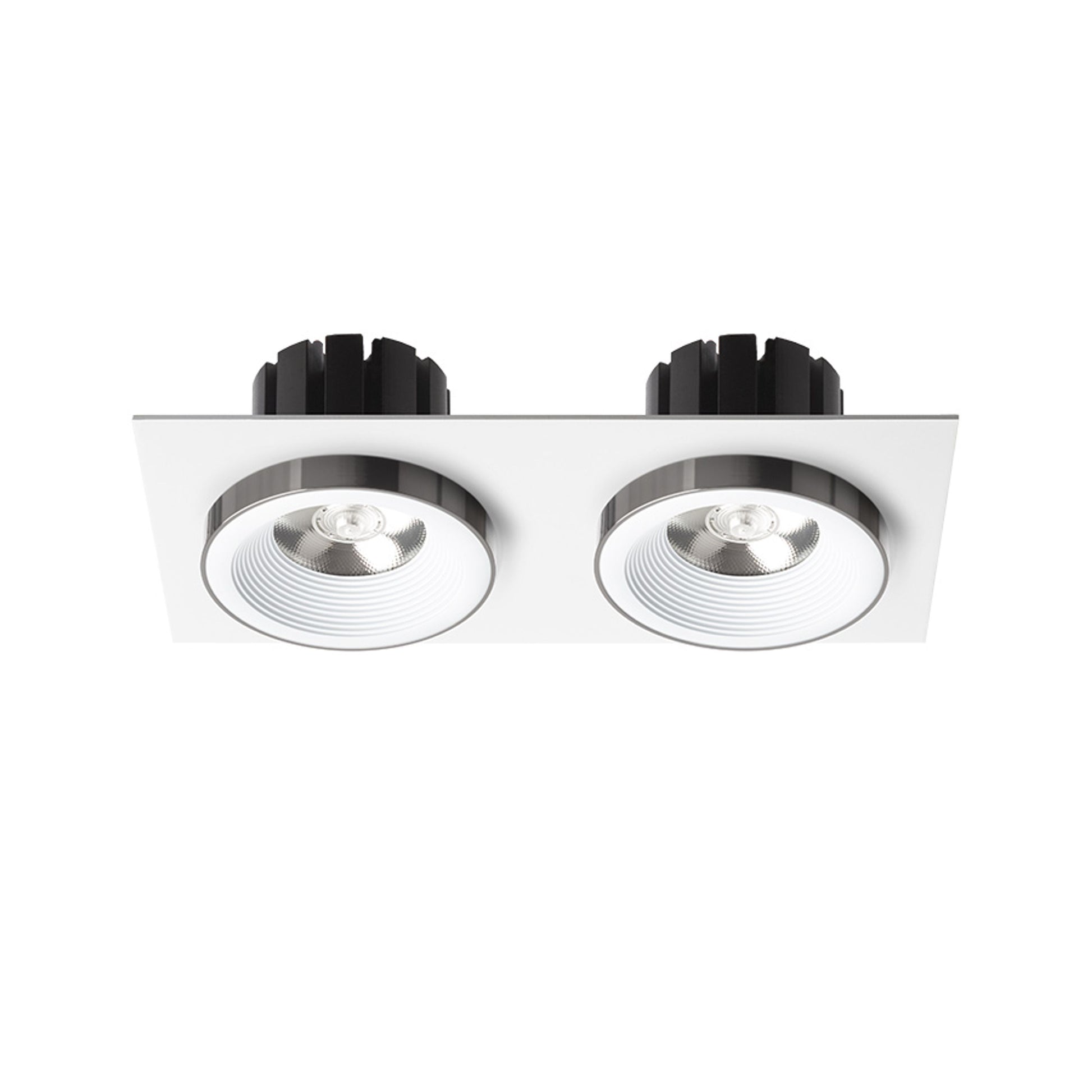 RENDL recessed light SHARM SQ II recessed white black chrome 230V LED 2x10W 24° 3000K R14583 2